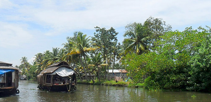 Houseboat cruise through the backwater canals in Kerala with Tour Guide